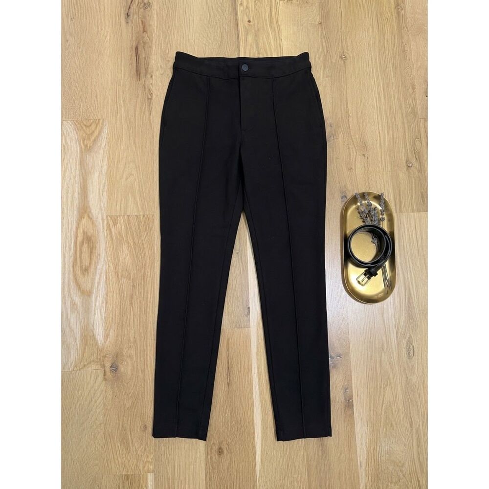 H&M Black Pintuck Leggings Size Small High Waisted Slim Leg Ankle Pants EUC